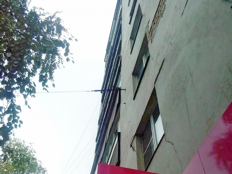 Йошкар-Ола: восстановили разрушенный вибрацией фасад многоэтажки